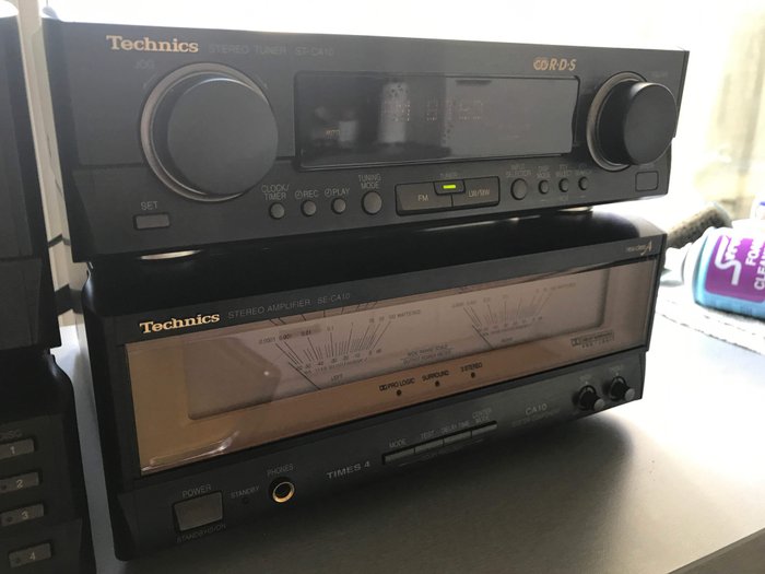 Rare Technics SE-CA10 system with CD player, Tuner, Cassettedeck and Power Amplifier with VU 
