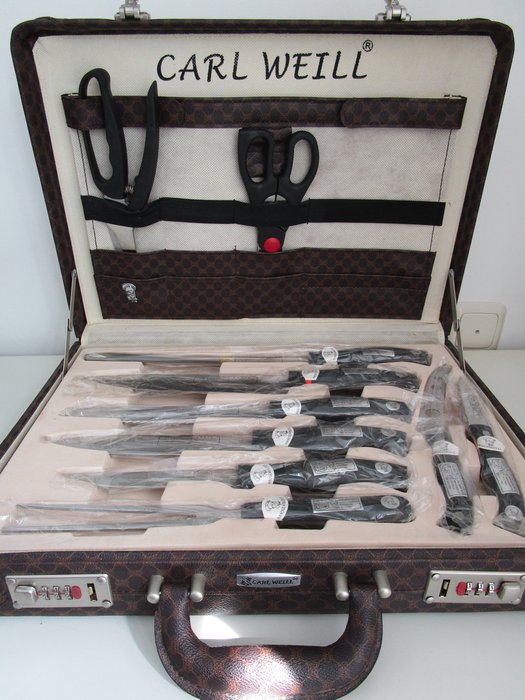 CARL WEILL - 24-piece high quality cutlery set in a luxury briefcase with combination lock