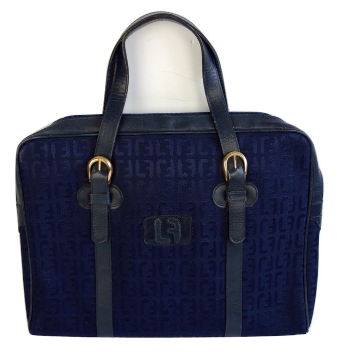LOUIS FERAUD PARIS Women's Navy Blue Purse Handbag Briefcase Style