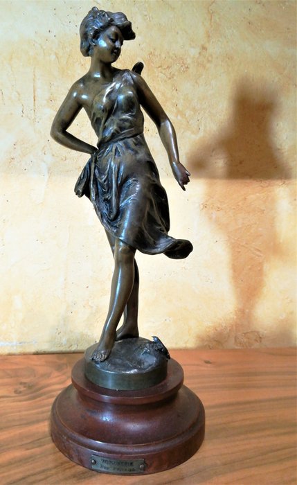 Ernest Justin Ferrand (1846-1932) - 'Taquinerie' - estatua en regule - Early 20th century