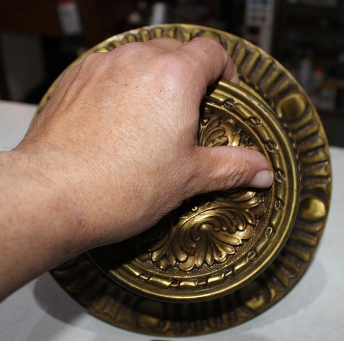 Very large antique door knob made of brass, 60s ?