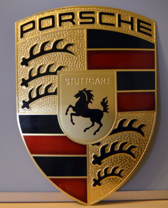 Very rare original Porsche shield - 58 x 40 cm - Aluminium Porsche shield / dealer sign