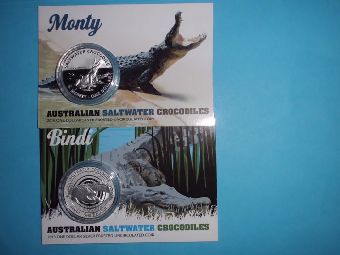 2013 AUSTRALIAN SALTWATER CROCODILES BINDI 1oz Silver Coin on Card