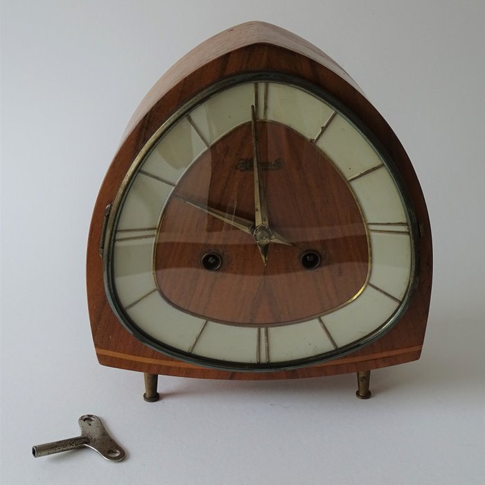 Vintage Hermle clock in teak wood