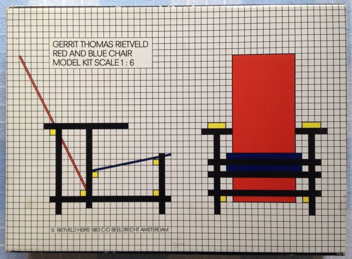 Gerrit Rietveld - Red and Blue chair model kit, first edition