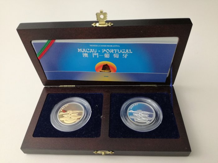 Portugal Republic – 500 Escudos – 1999 – Handover of Macau to China – Lamellar- Gold and silver