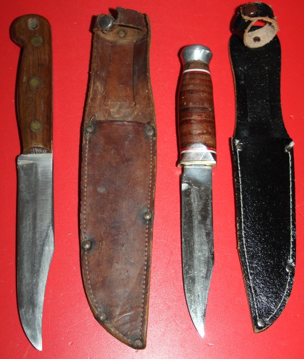 Lot of 2 British bowie knives with shealth,  one marked original bowie knife by Solar, the other knives not marked both in fair condition,