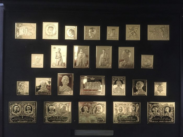 Belgium - Collection of silver reproductions of stamps