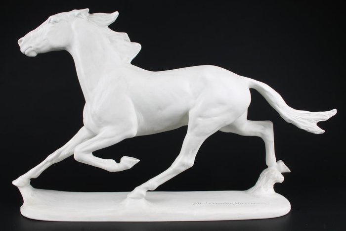Huge Rosenthal Porcelain Figurine of a Galloping Horse - 55 cm