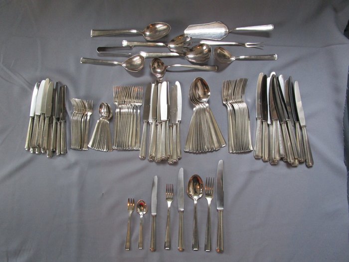 ELLDEE - Art Deco silverware - 12 people (105 pieces) - 100 Silver plating - as new