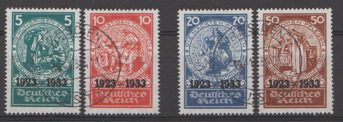 German Reich 1933 - 10 Years of Emergency Aid, stamps from block 2 ...