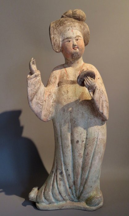 Chinese Tall pottery "Fat lady" from the Tang dynasty - 51 cm high