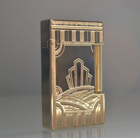 St Dupont Art Deco lighter, yellow gold, limited edition,  line 2, new.