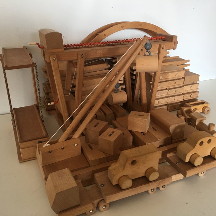 Speelgoedfabriek „Sliedrecht" -  Vintage Houten speelgoed E10 autobaan