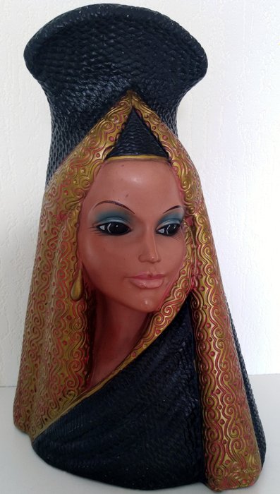 Cleopatra beeld (Merlini 418) van gips - Vintage borstbeeld