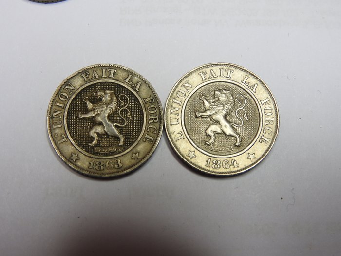 Belgium 1861 Ten Centimes Coin.