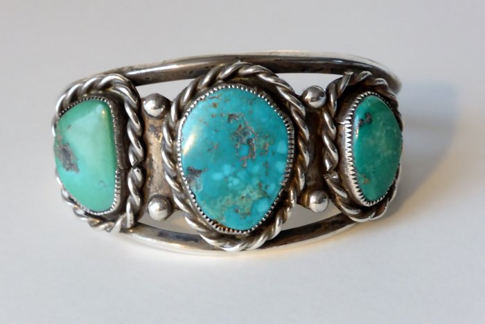 Native American Navajo Jewellery - Silver Turquoise - Catawiki