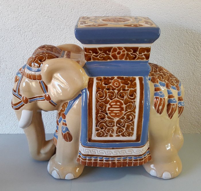 Beautiful, large ceramic elephant side table or plant table