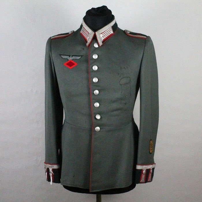 Original Third Reich Wehrmacht Heer Waffenrock for Artillery NCO with Gun Layer Specialist arm badge - WWII Army Uniform