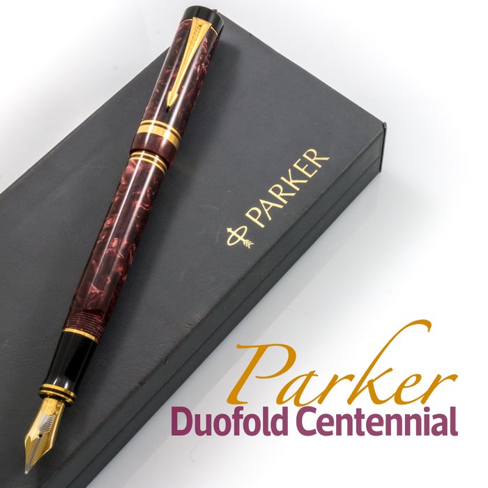 Parker Duofold Centennial XL "Red Marble" Fountain Pen | 1st Version