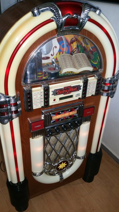XXL music box retro jukebox "Wurlitzer" ELTA 2752 with radio, tape deck and CD player