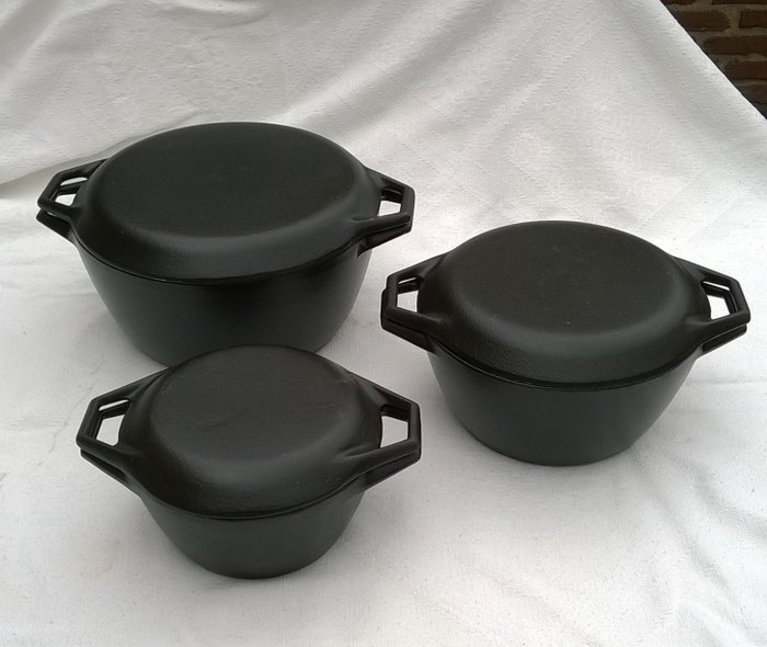 Michaël Lax for Nacco (Copco), Denmark - 3 cast-iron pots