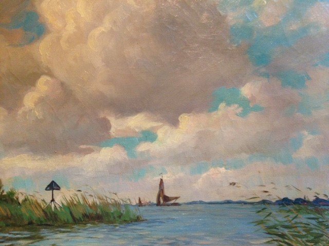 S. de Vries (1909-1996) - Zicht op Fries meer