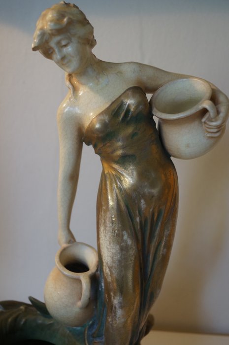 Theodore Schoop for Bernard Bloch - Mermaid - Art Nouveau earthenware sculpture