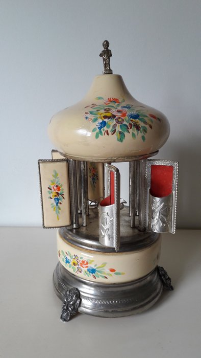 Vintage Reuge Lipstick Holder Carousel Music Box