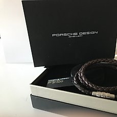 Porsche Design Bracelet Grooves Triple stainless steel,Brown 19 cm 21,5 cm *NEW* 