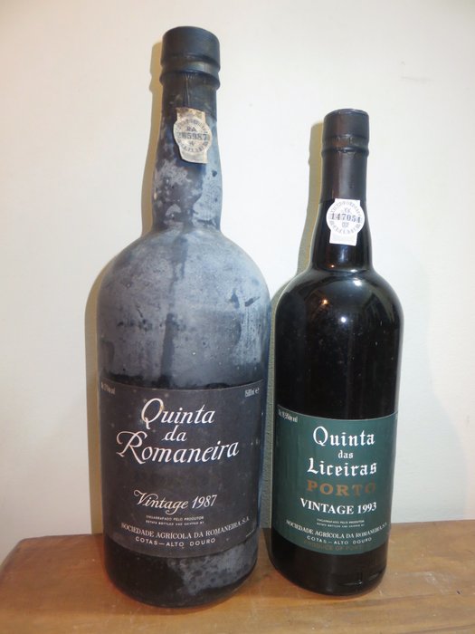 1993 Vintage Port - Quinta das Liceiras / Romaneira & 1987 Vintage Port - Quinta Romaneira - Magnum - 1x 75cl & 1x 150cl - 2 bottles in total