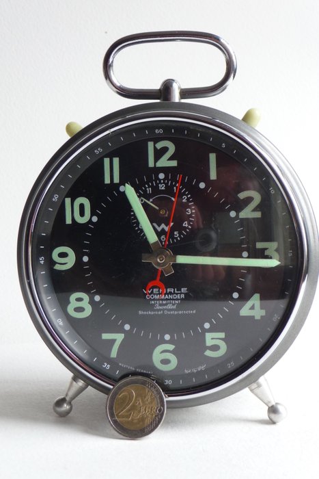 Vintage Wehrle Commander mechanical alarm clock - approx. 1950.