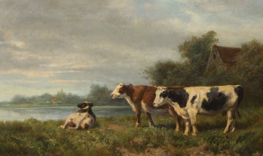 Hendrik Savrij (1822-1907) - Koeien in de weide