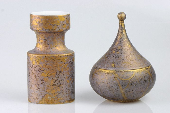 Rosenthal Studio Line - Gold Fire - Bomboniere and Candlestick