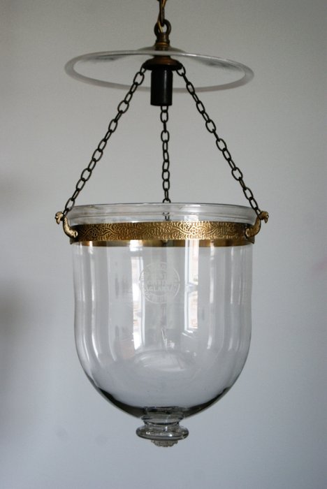 Crystal Glass Hall Lantern - Val St. Lambert - Belgium - 20th century