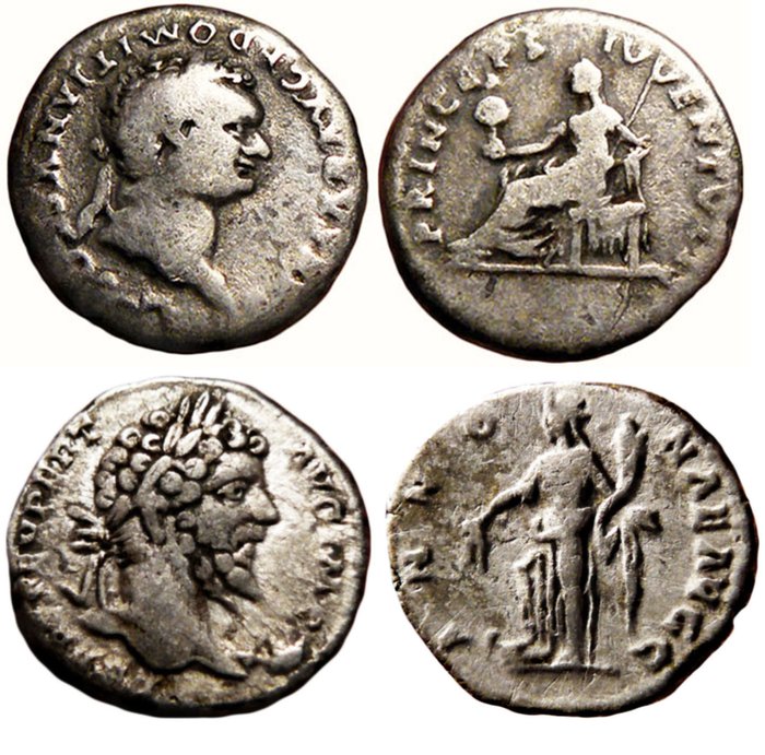 Roman Empire – lot of 2 Denarii: 1º – Domitian (AD 81-96), - Catawiki