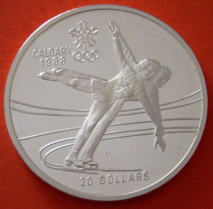 Canada – 20 Dollars 1988 'Calgary Olympics' – 2 coins – silver - Catawiki