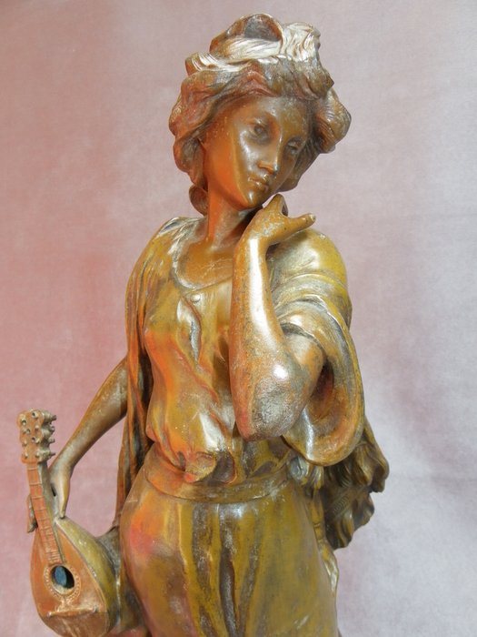 Luca Madrassi (1848-1919) - 'Mignon' - grande statue en régule patine bronze - ca. 1890