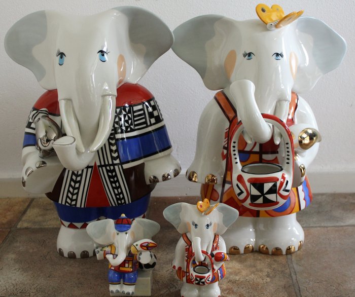 Villeroy Boch Benedikt - 4 elephant figurines