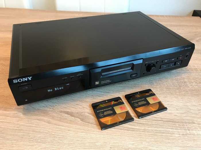 Zeldzame Sony MDS-JE510 MD speler & recorder + 2x Minidisc schijfjes, Sony 74 min