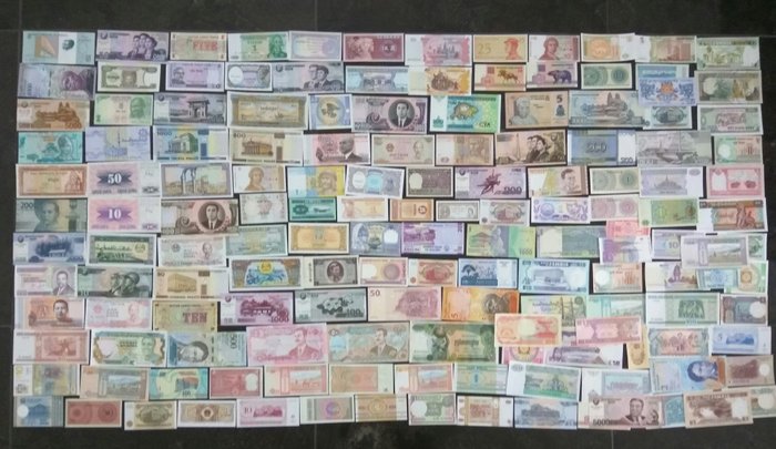 World - Collectie van 150 stuks verschillende bankbiljetten uit de gehele wereld - diverse data