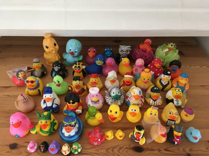 Collection of 55 rubber ducks, rubber ducks, from the Netherlands and various other countries