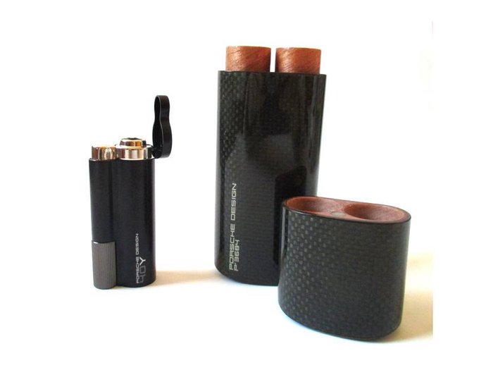 Cigar Pocket Carbon Case / Humidor AND Limited Edition Porsche Design PD8 Lighter