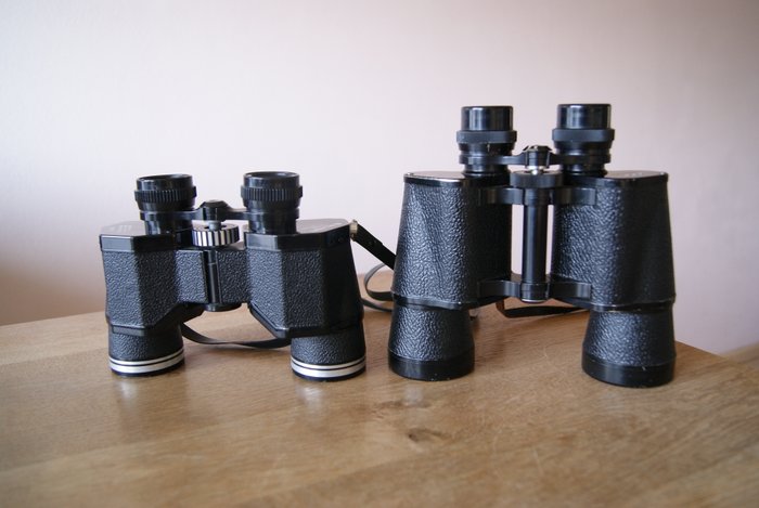 2 vintage binoculars; Bell and Howell 8 x 40; Jenor RGD 7 x 50 Field 7.1