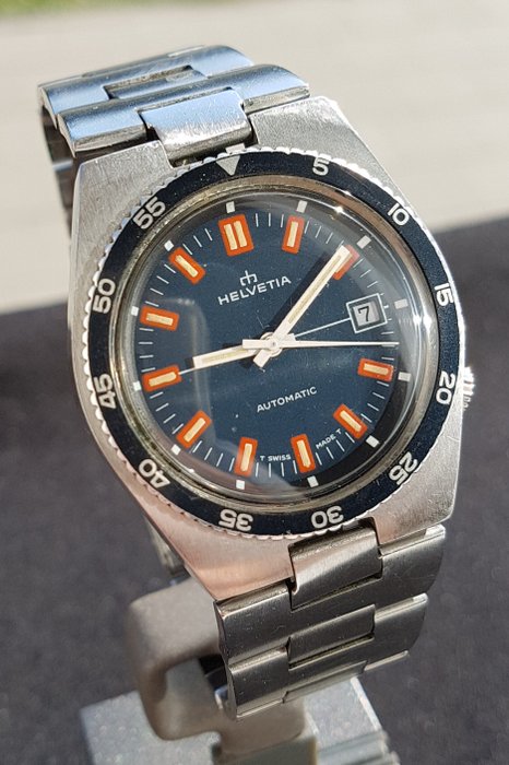 Helvetia - Automatic - Diver - ca.1970 - ETA 2783 - very rare - original bracelet - fully serviced 02.2018 - Men - 1970-1979