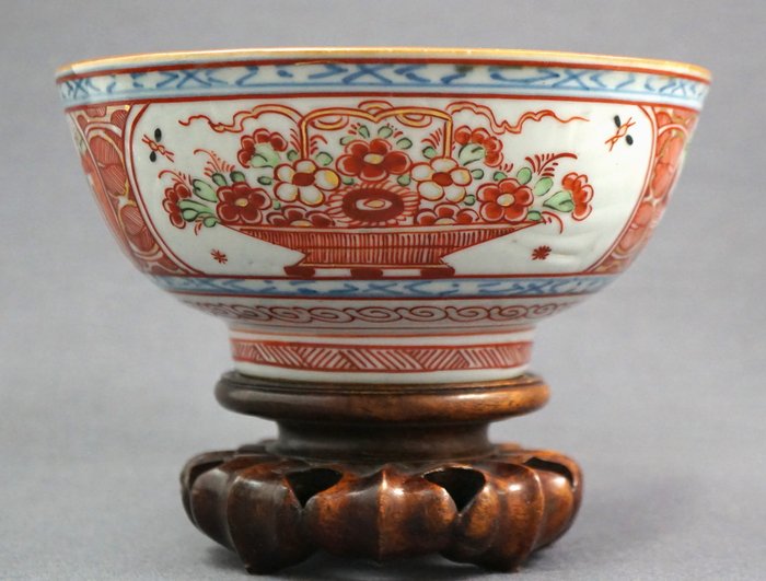 Porcelain bowl Amsterdam bont  – China – 18e eeuw