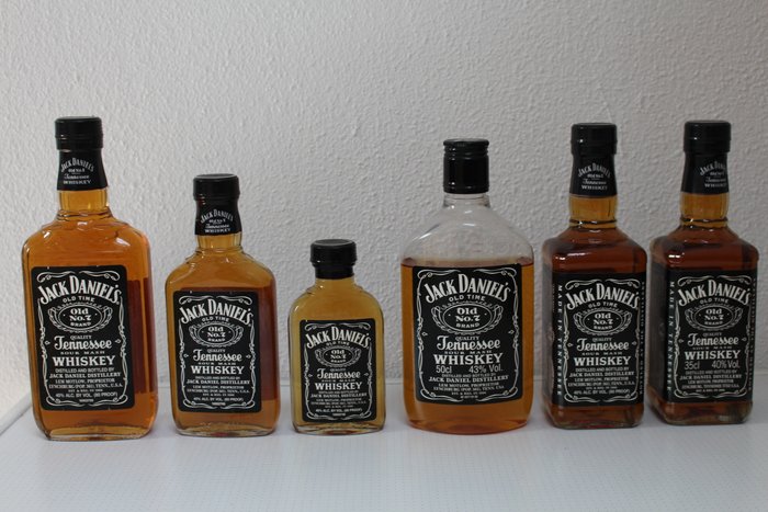 6 bottles - Jack Daniel's - Set of 500 ML - 375 ML - 200 ML - 100 ML - 350 ML - 375 ML