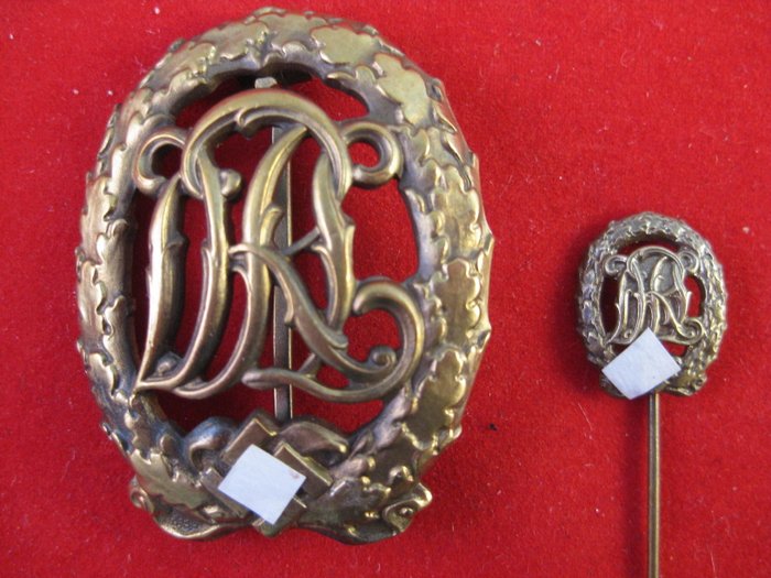 Germany Third Reich 1933-45 - Sports Badge Bronze with Miniature - Wehrmacht World War II - WW2
