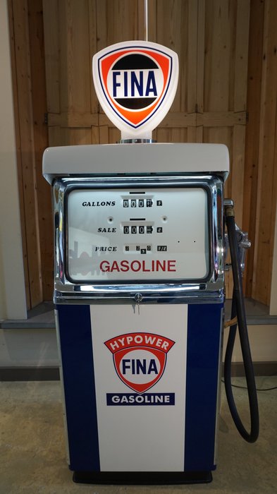 Wayne 420 double-sided petrol pump Fina - 175x75x50 - 1950s/1960s