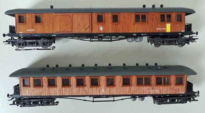 Märklin H0 - 4270/4271 - Wagon - Wooden wagons - SJ